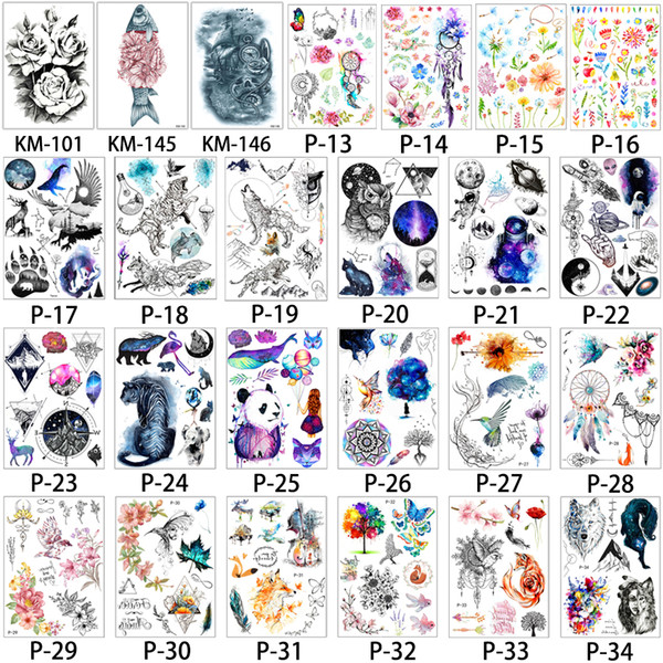 1 Sheet Women Rose Flower Decal Tattoo Water Transfer Waterproof Temporary Tattoo Sticker for Beauty Body Makeup ArtTatoo Stickers