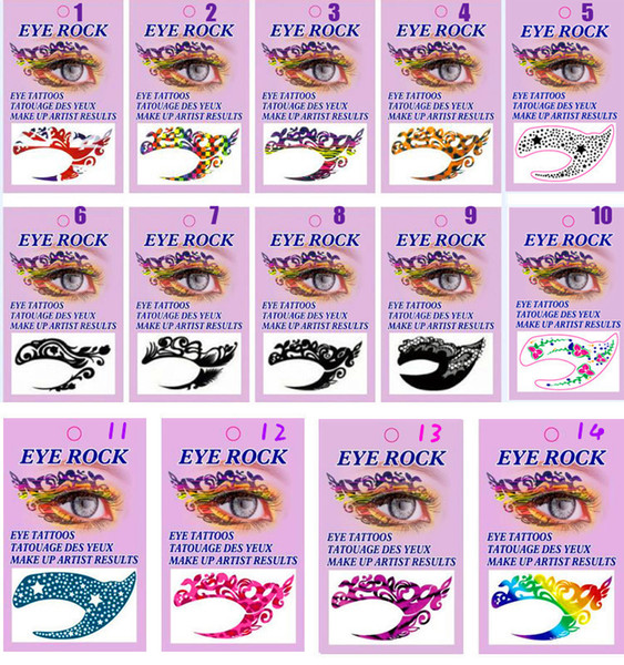 Exclusive styles party makeup Eye rock Face Tattoo Waterproof disposable eye shadow sticker performance party tattoo