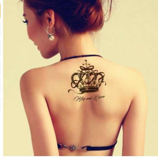 Waterproof Temporary Tattoo Sticker on body back big crown tatto stickers flash tatoo fake tattoos for women girl