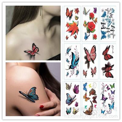 beauty 1piece make up Fake temporary tattoos stickers rose flowers arm shoulder tattoo waterproof women big flash tattoo on body