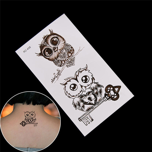 2018 NEW Cute Owl Pattern Temporary Tattoo Sticker Waterproof Decals Fake tatoo Art Taty Women's Tattoo Sticker C18122801