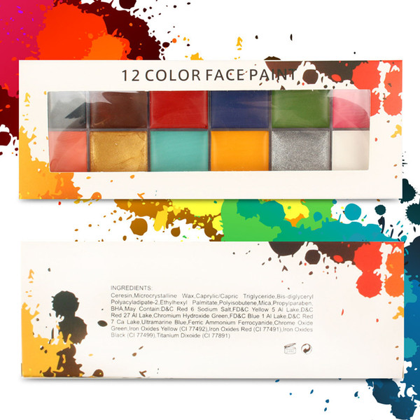 Face Body Paint Pigment Oil Painting 12 Colors Make Up Tools for Halloween Party QS888