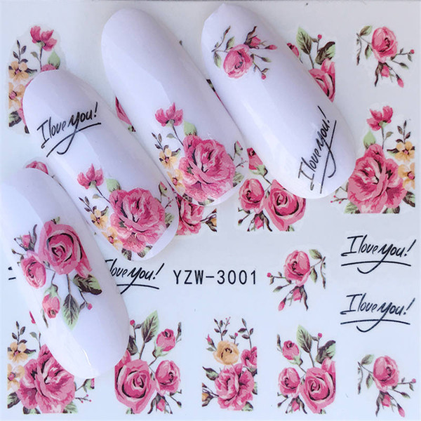 2020 100pcs/lot Black Flower / Character/Princess Designs Water Transfer Sticker Nail Art Decals DIY Fashion Wraps Tips Manicure Tools