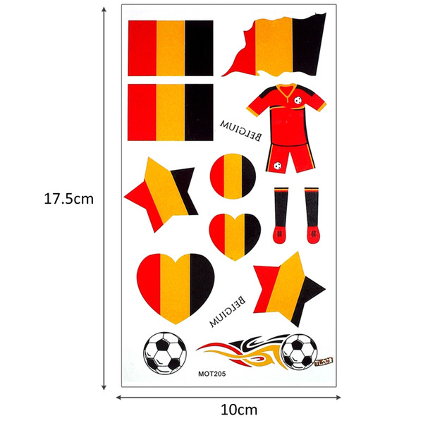 Hot MOT Glaryyears 50 Pieces/lot 2018 World Cup Body Temporary Tattoo Sticker Football Game Sports Russia Countries Flags Tattoo