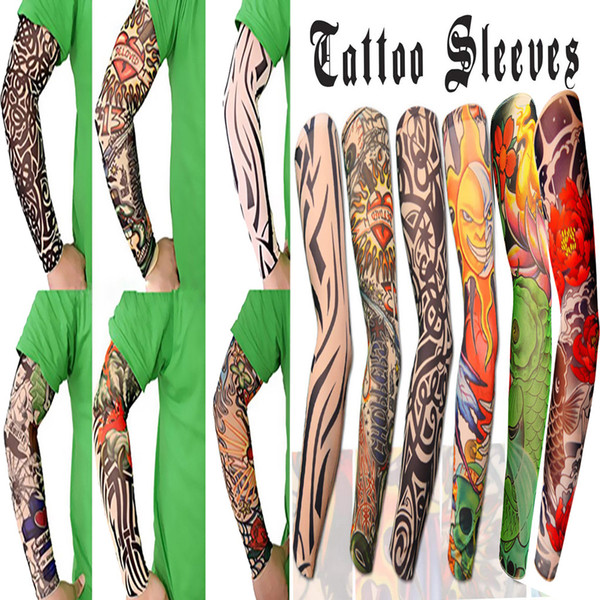 Fashion 6PC Sunscreen Tattoo Sleeves Arm Stockings Body Art Protection Temporary Fake Tattoo Arm Sleeve Slip Accessories New