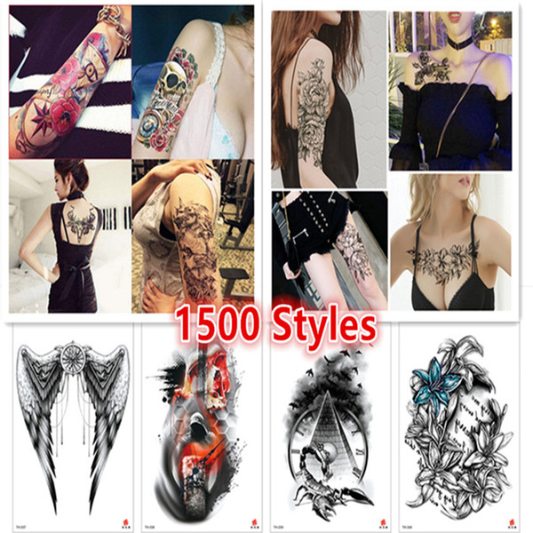 Newest! 1500 Styles Temporary Tattoos Arm Tattoo Sticker Halloween Christmas Festival party Waterproof sticker Customized tattoo sticker 21*