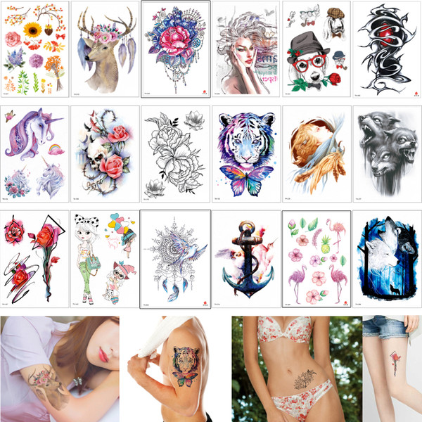 14.8*21cm TH Series Temporary Tattoo Stickers Body Art Painting Waterproof Decal Paper for Women and Men 3D Body Small Fairy Tattoos Designs