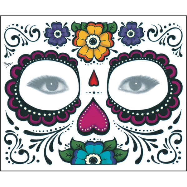 New year Christmas party Facial day of the dead faced tattoo Halloween and masquerade ball must, pretty tattoo sticker by dhl