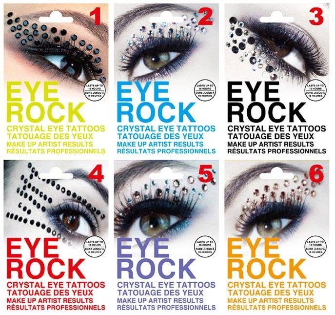 Fashion sexy women 6 styles Eye Majic eye rock with diamond eye liner tatoo party/halloween Color diamond mixs color unique Tempora