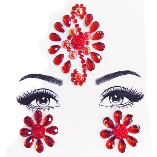 2019 3D Crystal Glitter Jewels Tattoo Sticker Women Fashion Face Body Gems Gypsy Festival Adornment Party Makeup Beauty Stickers