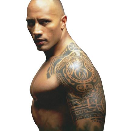 Wholesale Waterproof Tattoo Sticker Wrestler Dwayne Johnson Half a Totem Tattoo Arm Sticker Shoulder Decoration Temporary Tattoo Stickers