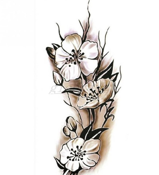 Sexy Women Temporary Tattoo Plum Blossom Waterproof Tattoo Stickers 9*18.5cm Body Art Tattoo Flower free shipping