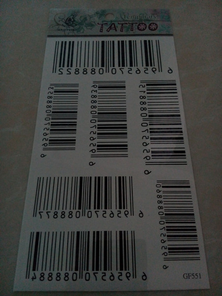 Wholesale-new barcode temporary tattoo tatoo pattern for man women waterproof tattoo stickers fashion personality