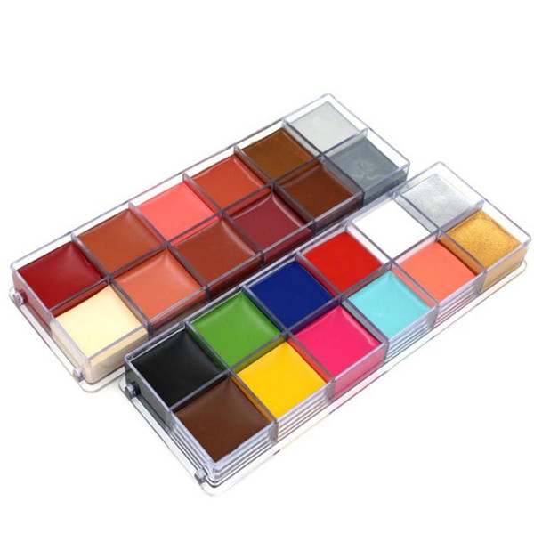 Wholesale-IMAGIC 1 PCS Face Painting Face Paint Body Paint Split Cake Rainbow Neon Regular Color Water Based UV Party Halloween Makeup A2