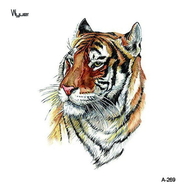 WYUEN Tiger Temporary Tattoo Sticker for Waterproof Men Fake Body Art Animal 9.8X6cm Fashion Women Hot Design Sticker A-269