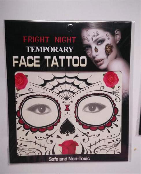 New Festival Face Tattoos Face Temporary Tattoos Hallowmas Tattoos 9 Style Colors Best Quality Gift DHL shipping