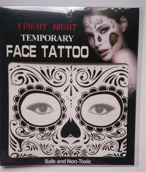 Fright Night Temporary Face Tattoo Body Art Chain Transfer Tattoos Temporary Stickers in stock 9 Styles