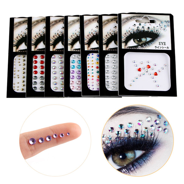 1PC 3D Sexy Crystal Jewel Eyes Festival Party Makeup Tools Eyes Temporary Tattoo DIY Diamond Glitter Makeup Adornment Sticker D19011203