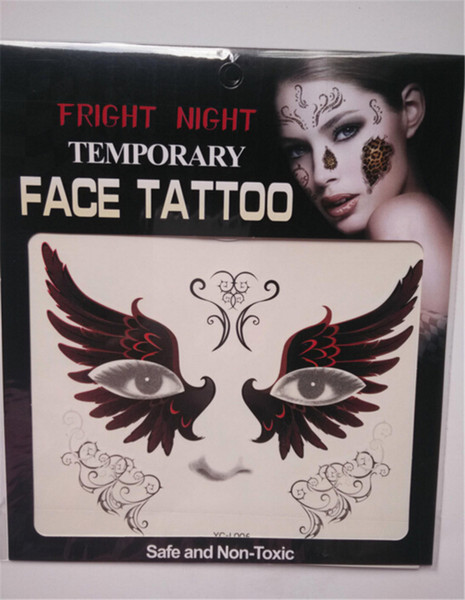 Fright Night Temporary Face Tattoo Body Art Chain Transfer Tattoos Temporary Stickers in stock 9 Styles high quality