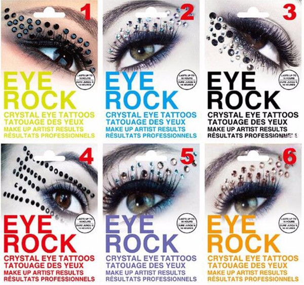 Temporary Eyeshadow Flash Tattoo Stickers Eye Rock 3D DIY Sexo Rhinestone Tatuajes Body Art Halloween Fashoin Make Up