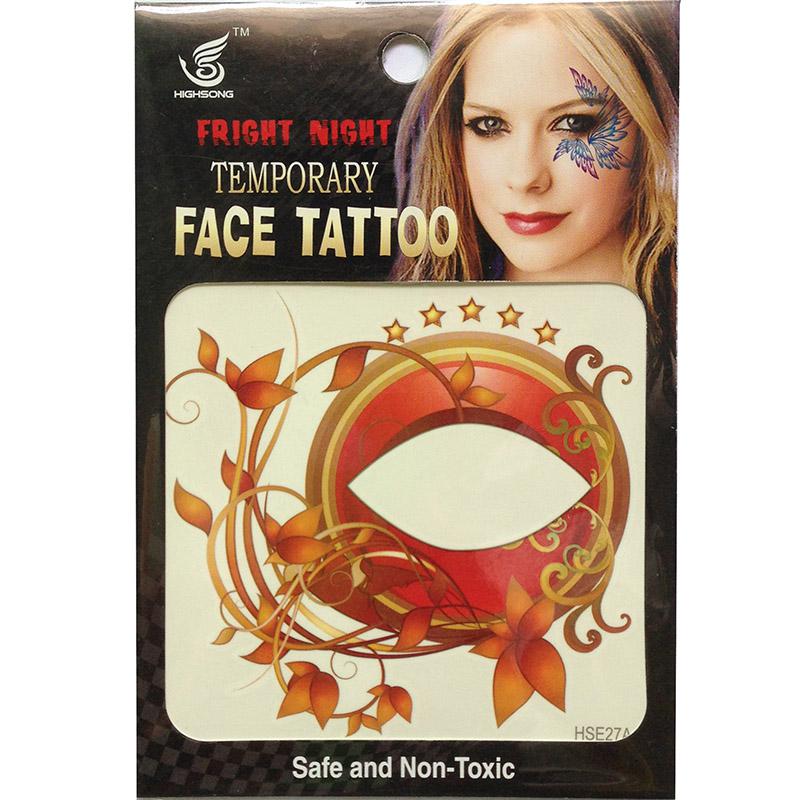 Free Shipping HSE027 8*8cm 12pieces Factory Direct Selling Fashion temporary face Tattoo Left and right Eye tattoo Stickers