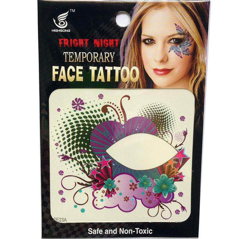 HSE23 8x8cm new fashion Waterproof left Right ladies eye Temporary tattoo water transfer face tattoo sticker eye rock for night club