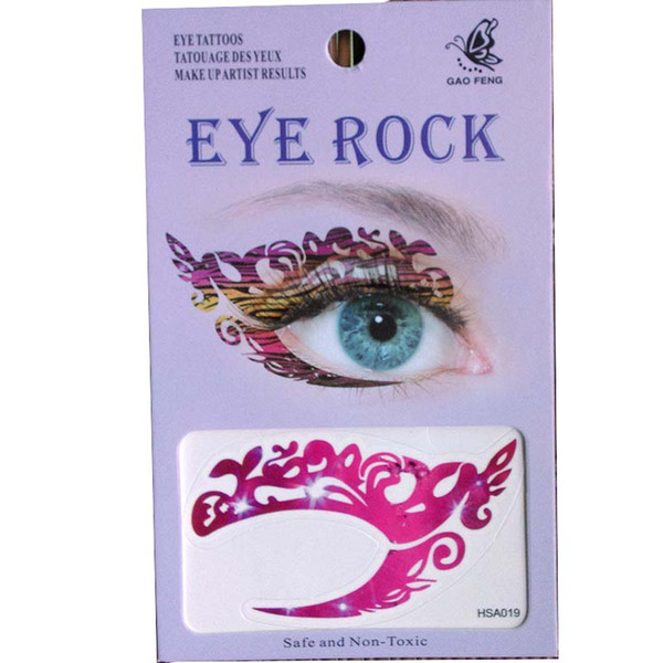 free shipping 24pieces eye shadow tattoo sticker eye rock 8 design mix waterproof eye tattoo Transfer Temporary tatoo