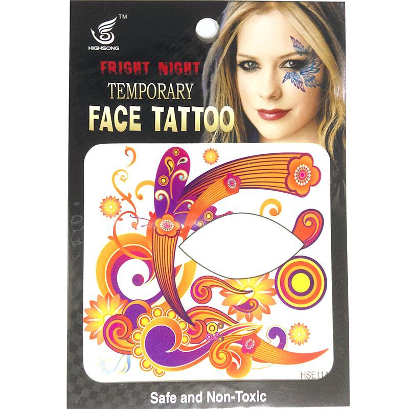 Free shipping 12pieces HSE11 8x8cm new fashion Waterproof left and Right side eye Temporary tattoo waterprint face tattoo sticker for womens