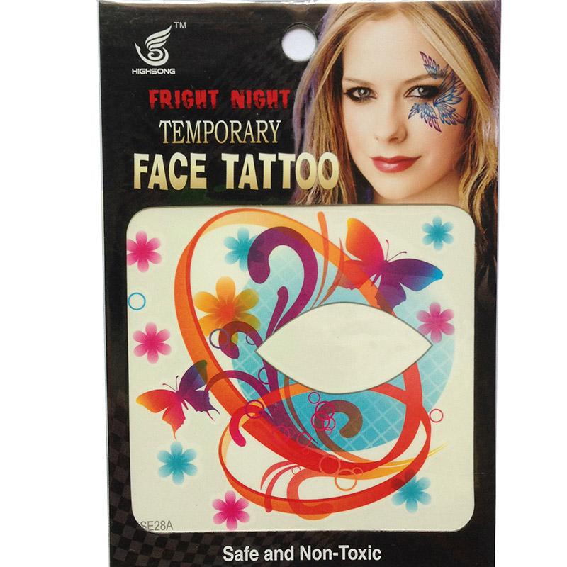 Free shipping 12pieces HSE28 8x8cm new fashion Waterproof left Right butterfly eye Temporary tattoo waterprint face tattoo sticker eye rock