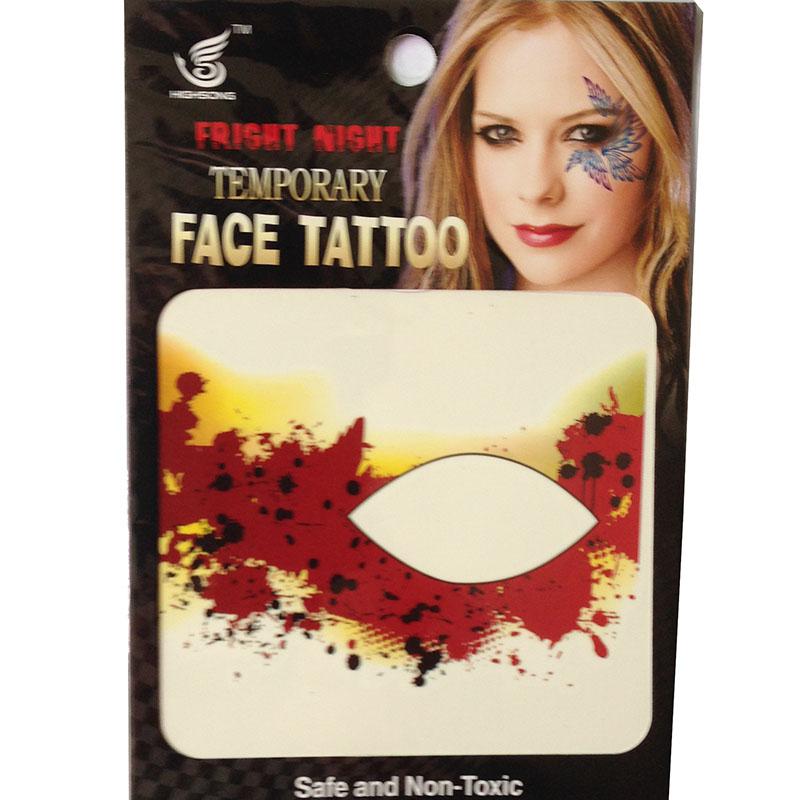 Factory Direct Selling free shipping 12pieces 8x8cm HSE05 Temporary left 6pcs and Right 6pcs eye tattoo Stickers face tattoo for night party