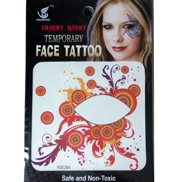 Free shipping 12pieces HSE26 8x8cm new fashion Waterproof left and Right side eye Temporary tattoo waterprint face tattoo sticker for womens