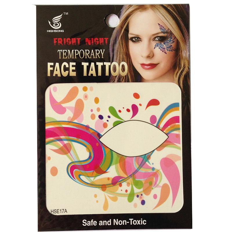 12pieces HSE17 8x8cm new fashion Waterproof left and Right side ladies eye Temporary tattoo waterprint face tattoo sticker