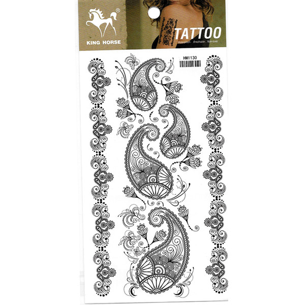 2019 Newest fashion brand new 10pcs/lot waterproof temporary body art tattoo sticker ladies Bracelet anklet lace black tattoo drop shipping