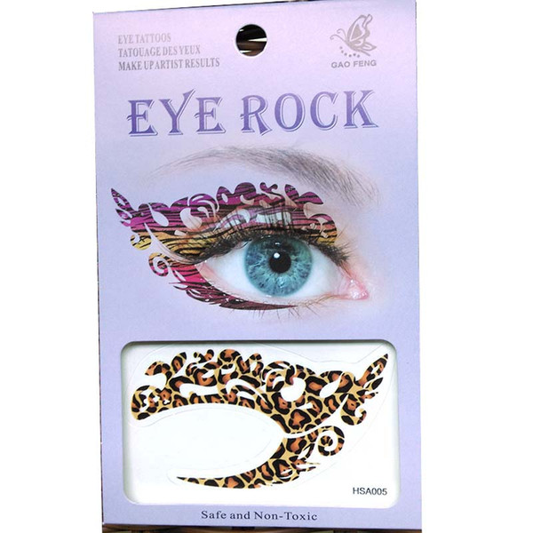 Free shipping 12pieces mix design double Eye Tattoo Sticker waterproof transfer temporary Makeup ladys face shadower tattoo sticker