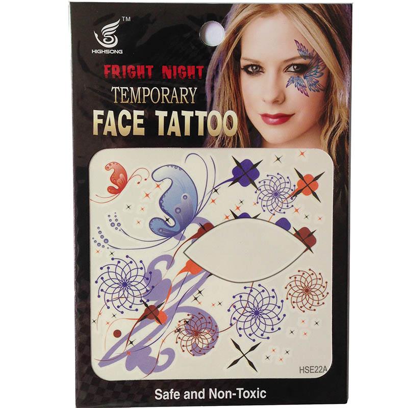 Free shipping 12pieces HSE22 8x8cm new fashion Waterproof left and Right ladies eye Temporary tattoo waterprint face tattoo sticker eye rock