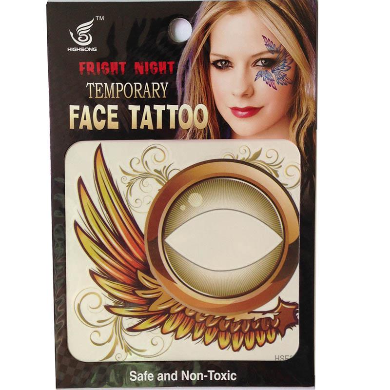 Free shipping 12pieces HSE20 8x8cm new fashion Waterproof left and Right ladies eye Temporary tattoo waterprint face tattoo sticker eye rock