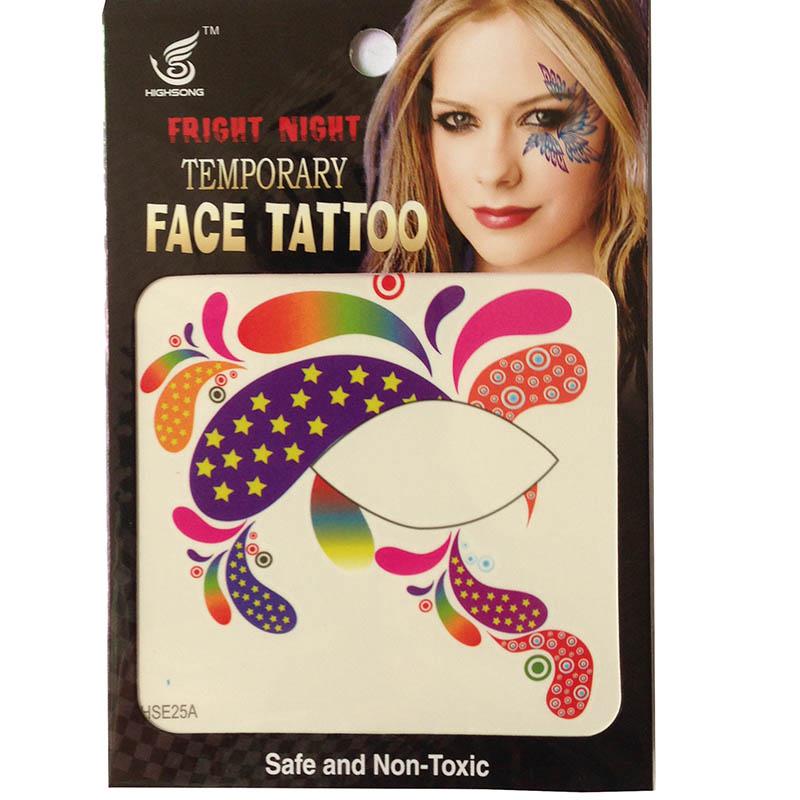 Free shipping 12pieces HSE25 8x8cm new fashion Waterproof left and Right ladies eye Temporary tattoo waterprint face tattoo sticker eye rock