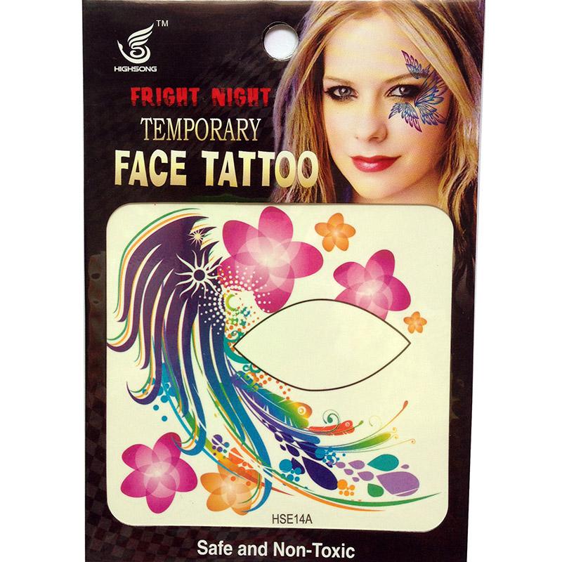 Free shipping 12pieces 8x8cm nightclub ladys party HSE14 Waterproof Temporary left and Right side eye tattoo Stickers waterprint face tattoo