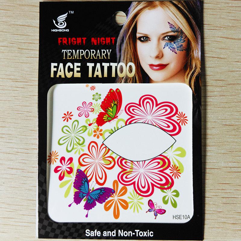 Factory Direct Selling free shipping 12pieces 8x8cm HSE10 Temporary left 6pcs and Right 6pcs eye tattoo Stickers face tattoo for night party