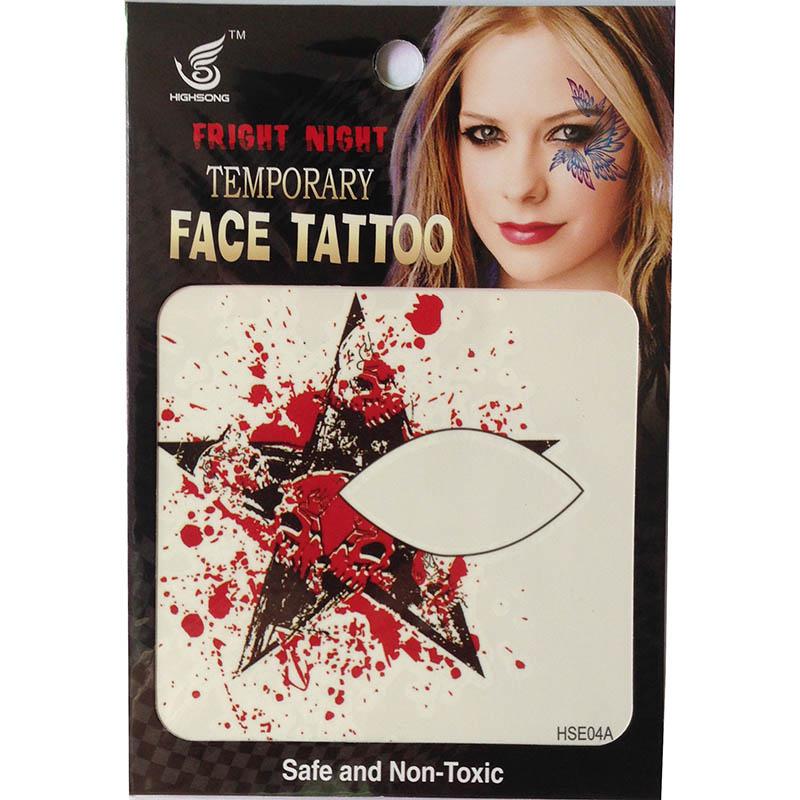 Factory Direct Selling free shipping 12pieces 8x8cm HSE04 Temporary left 6pcs and Right 6pcs eye tattoo Stickers face tattoo for night party