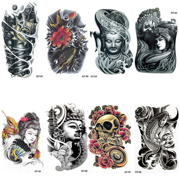 new fashion tattoo sticker factory direct selling free shipping 8pieces body paint Temporary Waterproof Tattoo Arm Sticker