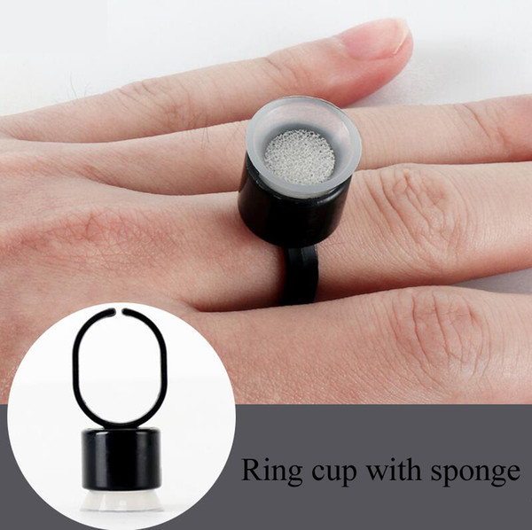 50pcs Disposable Tattoo Ink Ring Cups Caps with Sponge Microblading Pigment Permanent Makeup Eyebrow Accessories Tool Holder Tattoo Supplies