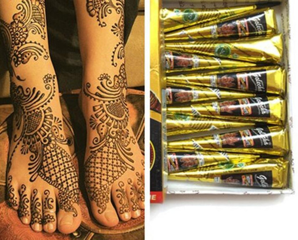 Black Natural Indian Henna Tattoo Paste for Body Drawing Black Henna Tattoos Body Art Painting High Quality 25g