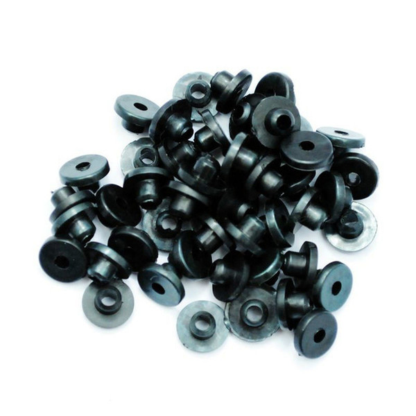 Wholesale-200pcs T-type Hard Black Tattoo Grommets Nipples For Needles Supply