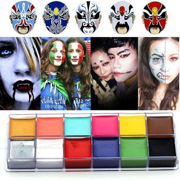 Wholesale-1 Set 12 Colors Flash Tattoo Face Body Paint Oil Painting Art Halloween Party Fancy Dress Beauty Makeup Tools