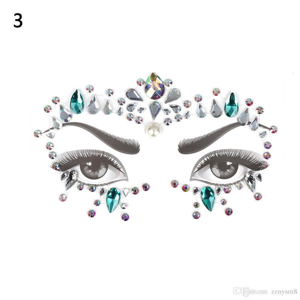 r Tattoo Stickers Face Jewels Gems Music Festival Party Makeup Body Jewels Flash Face Crystal Sticker Bikini Decoration