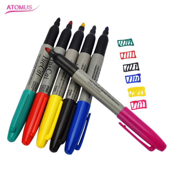 6Pcs/Set Tattoo Skin Marker Piercing Pen Tattoo Stencil Correcting Marker Pen Tattoo Pigment Watercolor Pen