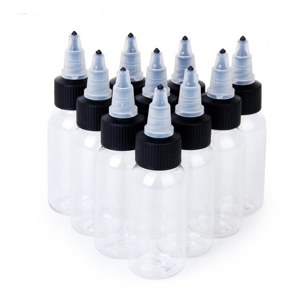 2017 Fashion Plastic Empty Tattoo Ink Pigment Bottles Twist Top Cap 30ml TO2 11cm * 2.5 cm 5 Pcs