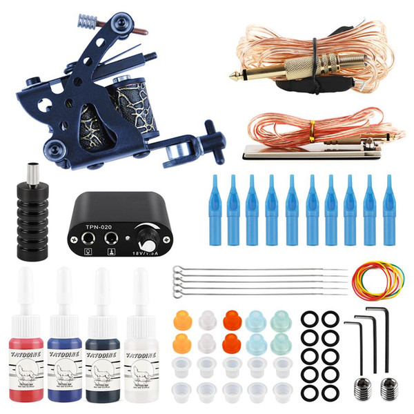 Body Art Kits Starter Complete Beginner Kit Mini Tattoo Power Supply Cheap Tattoo Kit Set Grips Needles Tips Supplies