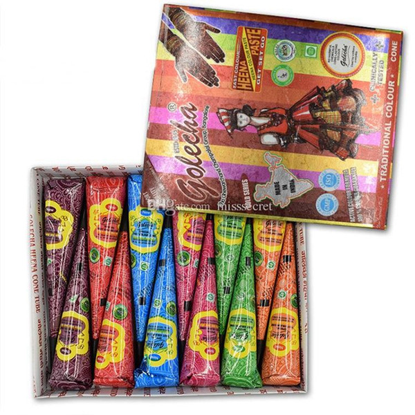 HENNA Multicolor TATTOO Color Natural Indian Body Art Tattoos Paste Body Drawing Colorful Body Paint Henna Tattoos Supplies 25g
